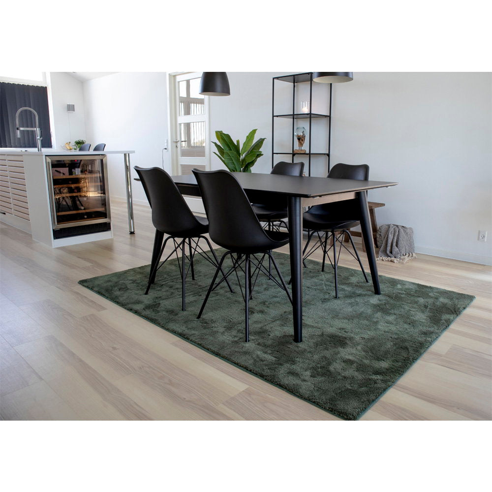 Oslo Eetkamerstoel - PU-leer, zwart, zwarte poten (set van 2)
