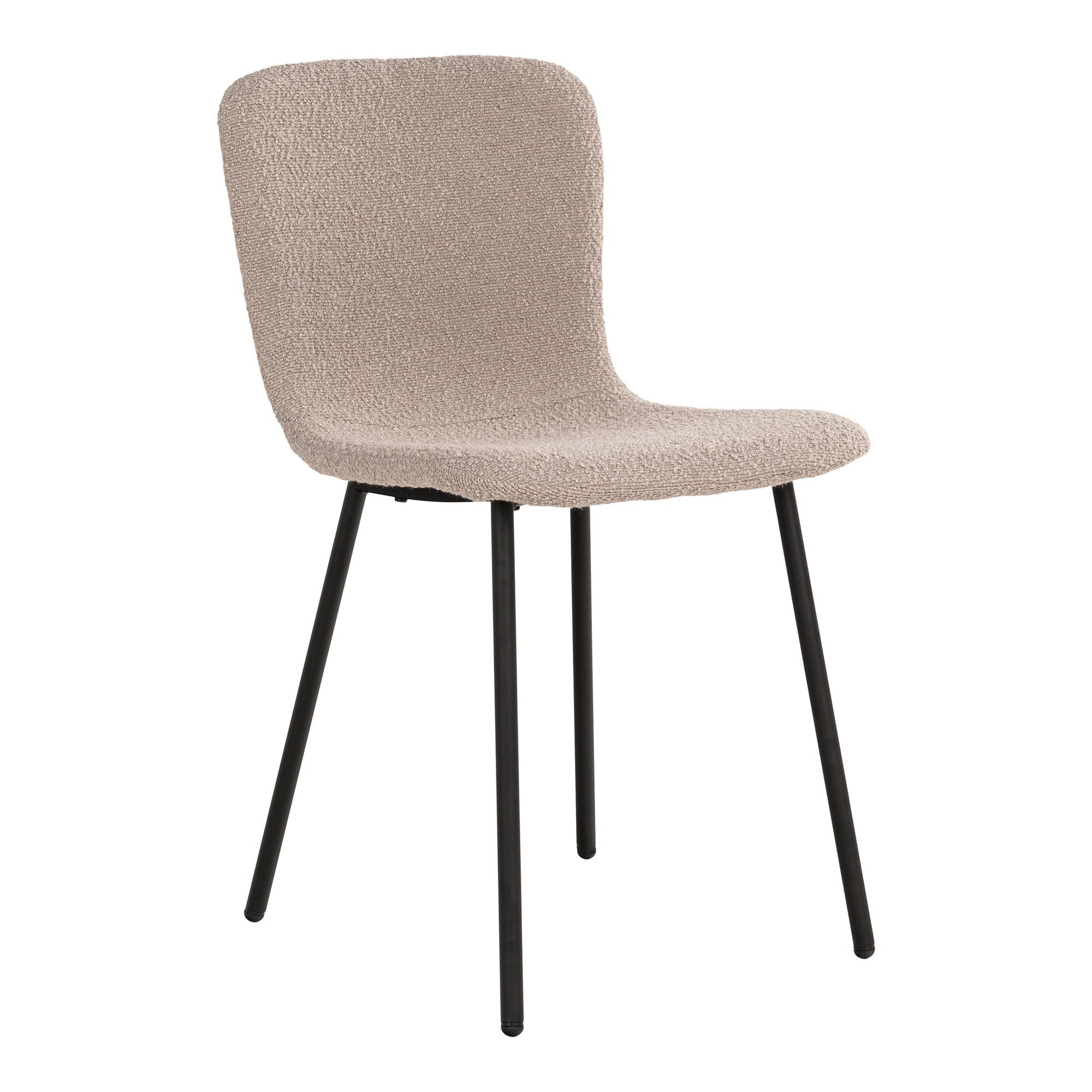 Halden Eetkamerstoel - Bouclé, beige, zwarte poten HN1233 (set van 2)