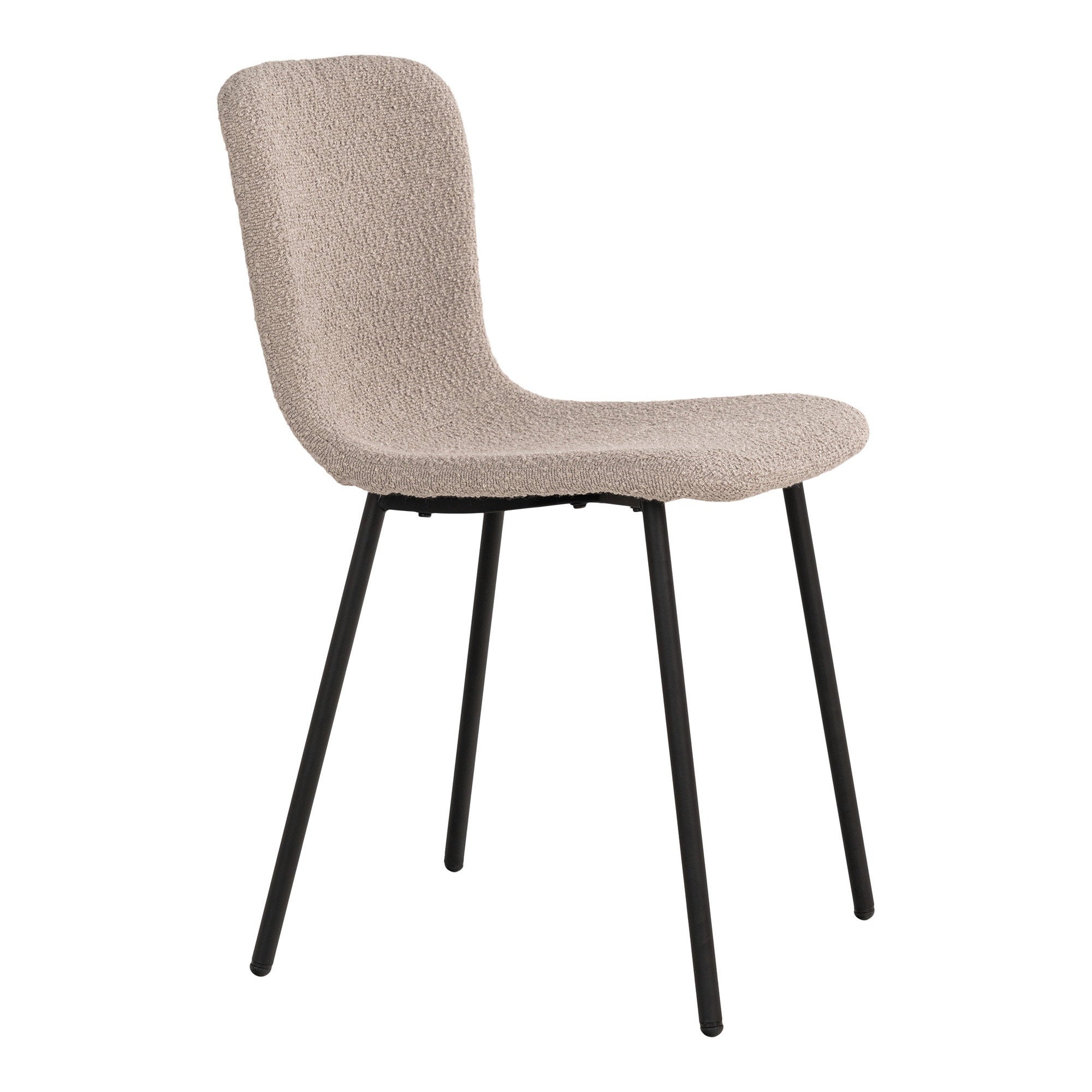 Halden Eetkamerstoel - Bouclé, beige, zwarte poten HN1233 (set van 2)
