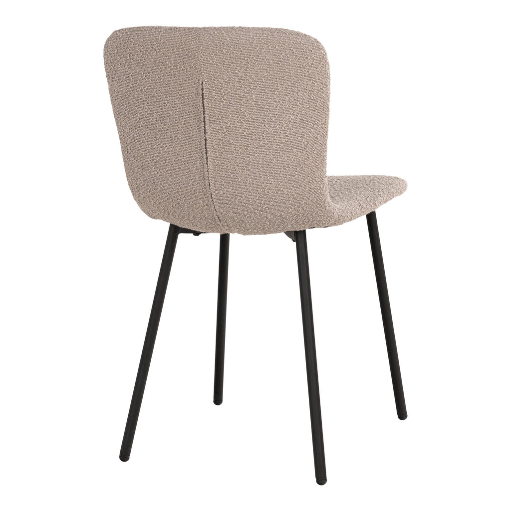 Halden Eetkamerstoel - Bouclé, beige, zwarte poten HN1233 (set van 2)