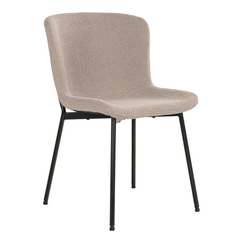 Maceda Eetkamerstoel - Bouclé, beige, zwarte poten HN1239 (set van 2) - Noël Home