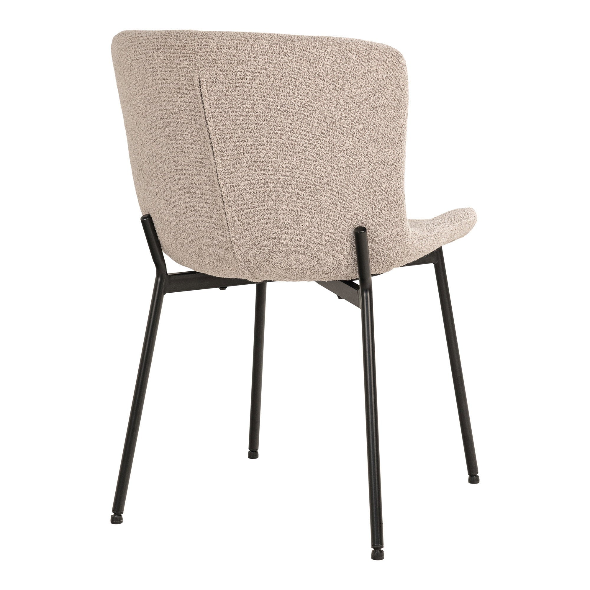 Maceda Eetkamerstoel - Bouclé, beige, zwarte poten HN1239 (set van 2)