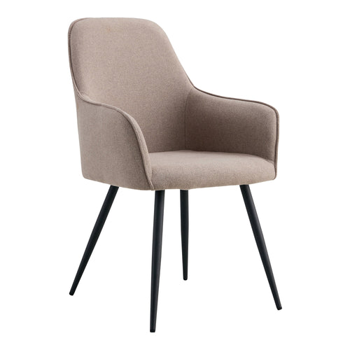 Harbo Eetkamerstoel - Steenkleurig, zwarte poten HN1231 (set van 2) - Noël Home