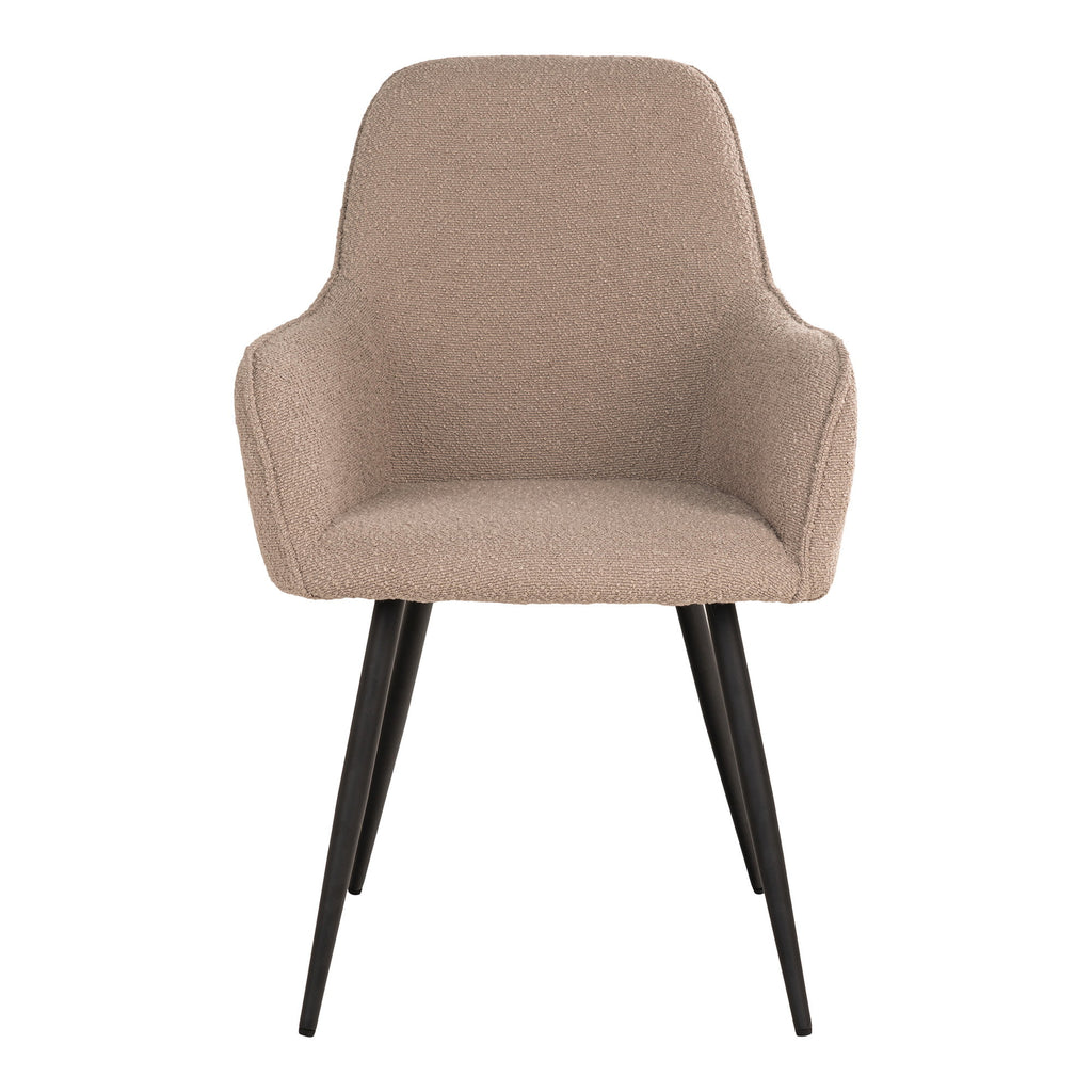 Harbo Eetkamerstoel - Bouclé, beige, zwarte poten HN1233 (set van 2)