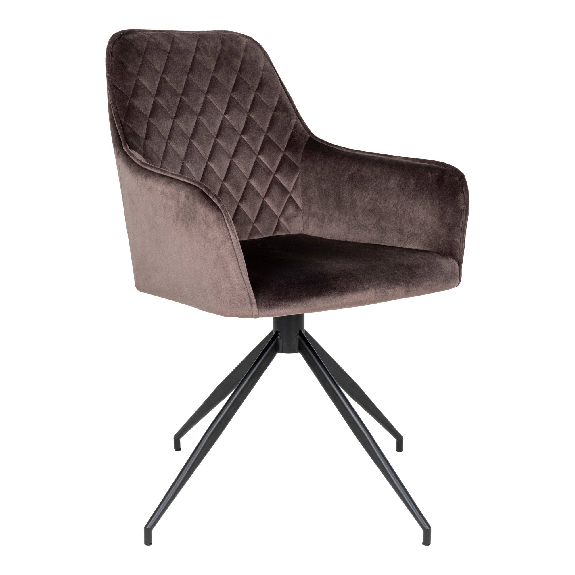 Harbo Eetkamerstoel met Draaifunctie - Fluweel, taupe (mushroom), zwarte poten HN1208