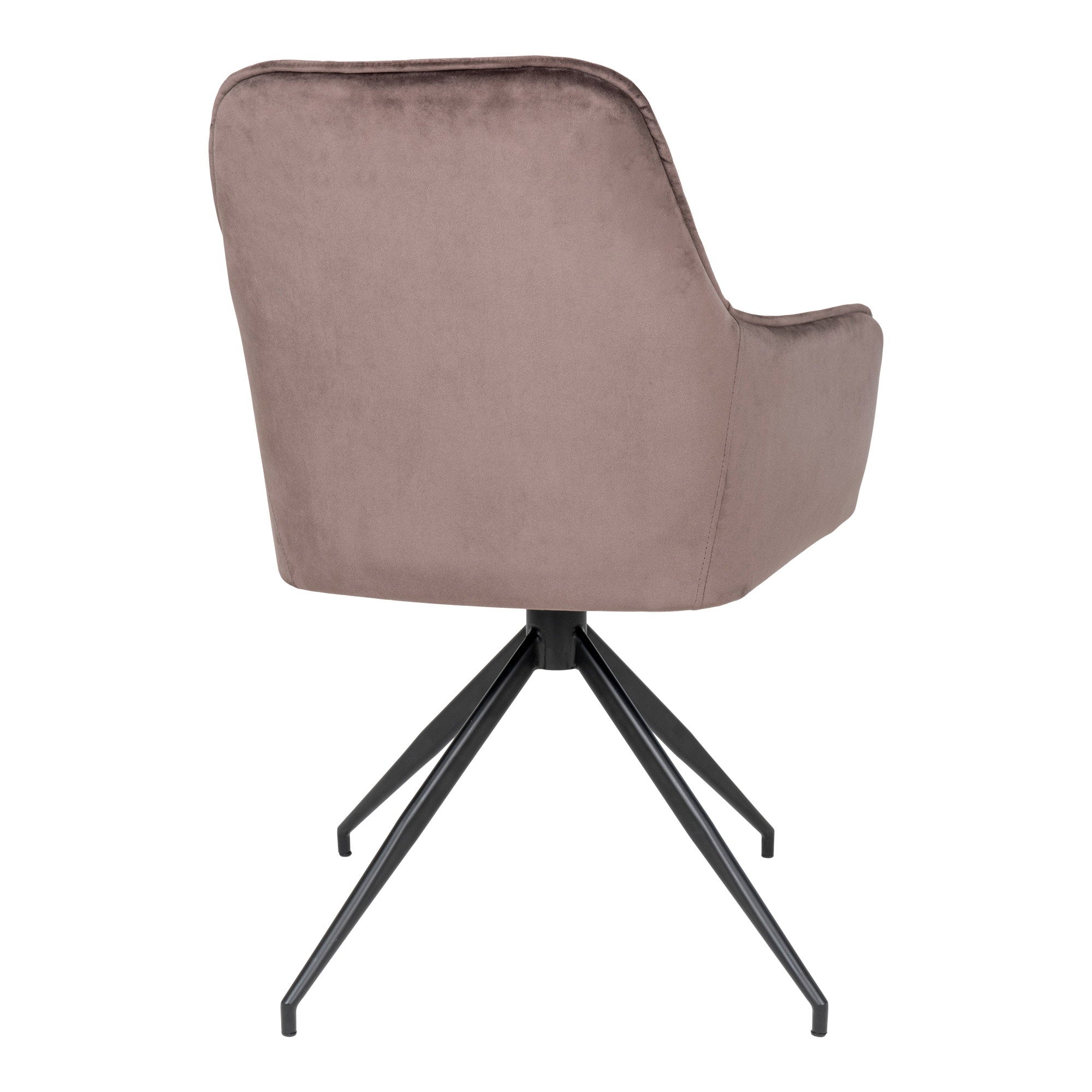 Harbo Eetkamerstoel met Draaifunctie - Fluweel, taupe (mushroom), zwarte poten HN1208