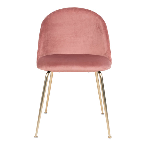 Geneve Eetkamerstoel - Fluweel, roze, messinglook poten HN1214 (set van 2) - Noël Home
