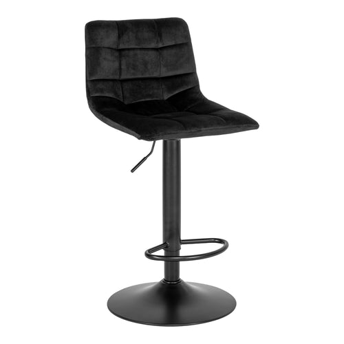 Middelfart Barkruk - Barkruk, fluweel, zwart, zwarte poten HN1207 (set van 2) - Noël Home