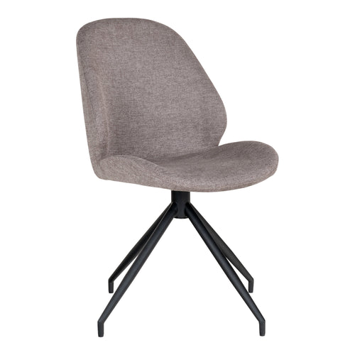 Monte Carlo Eetkamerstoel met Draaifunctie - Steenkleurig, zwarte poten HN1030 (set van 2) - Noël Home