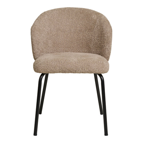 Safira Eetkamerstoel - Bouclé, beige, zwarte poten HN1266 (set van 2) - Noël Home