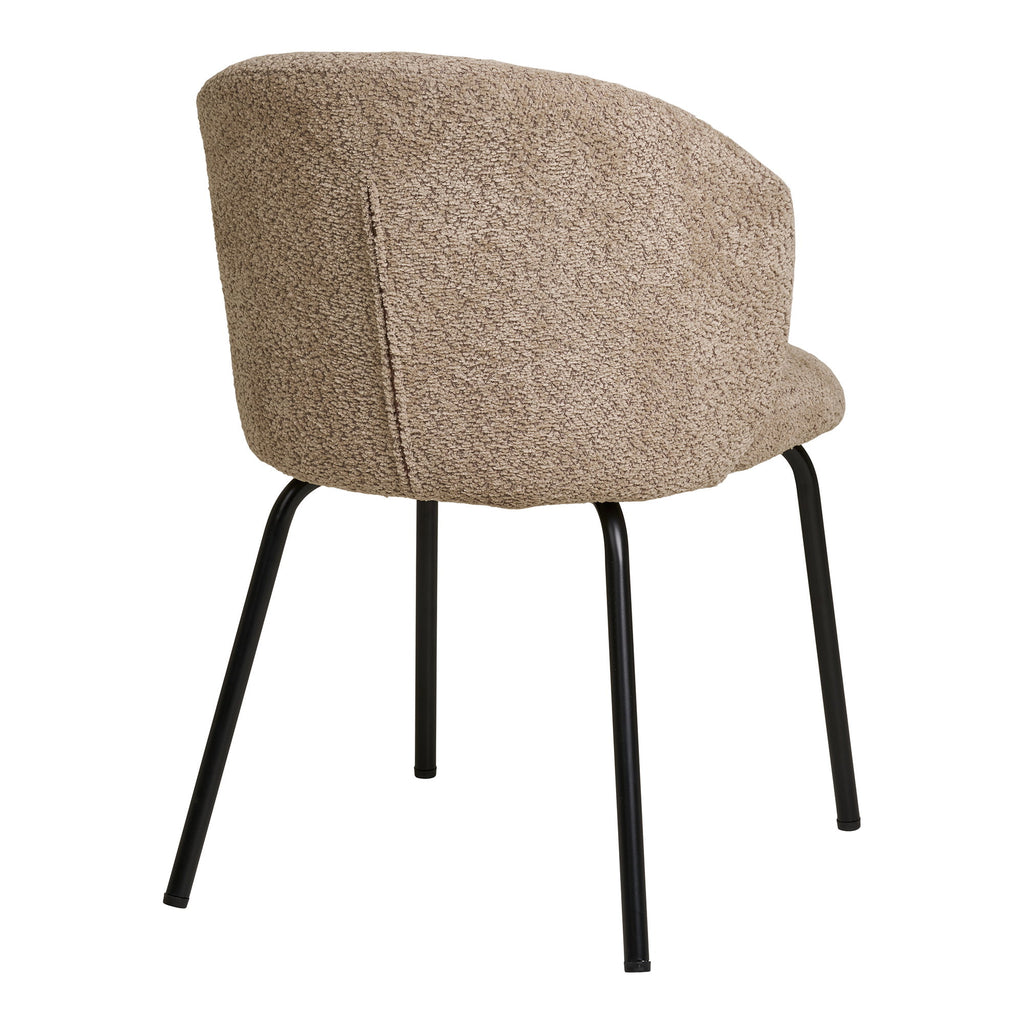 Safira Eetkamerstoel - Bouclé, beige, zwarte poten HN1266 (set van 2)