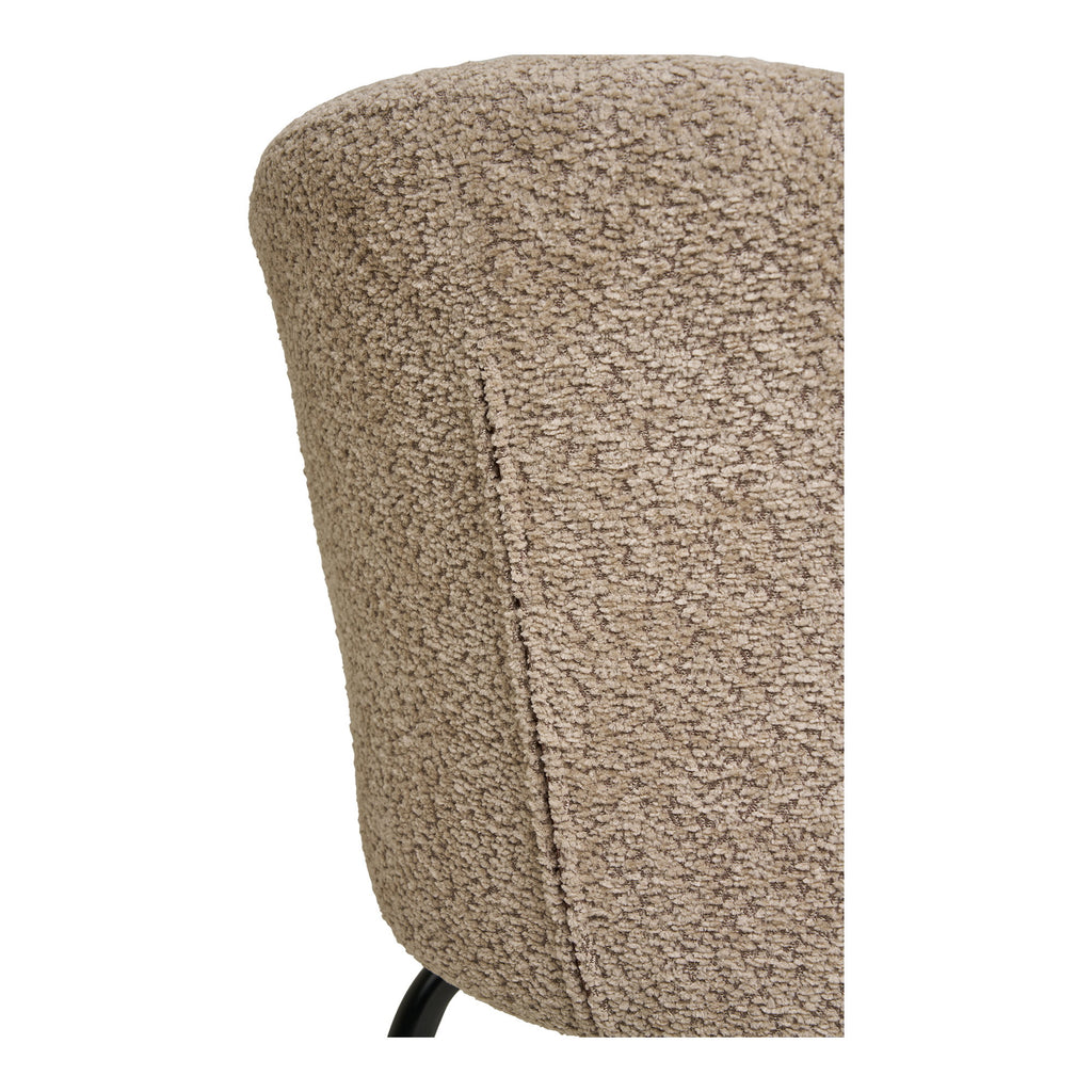 Safira Eetkamerstoel - Bouclé, beige, zwarte poten HN1266 (set van 2)