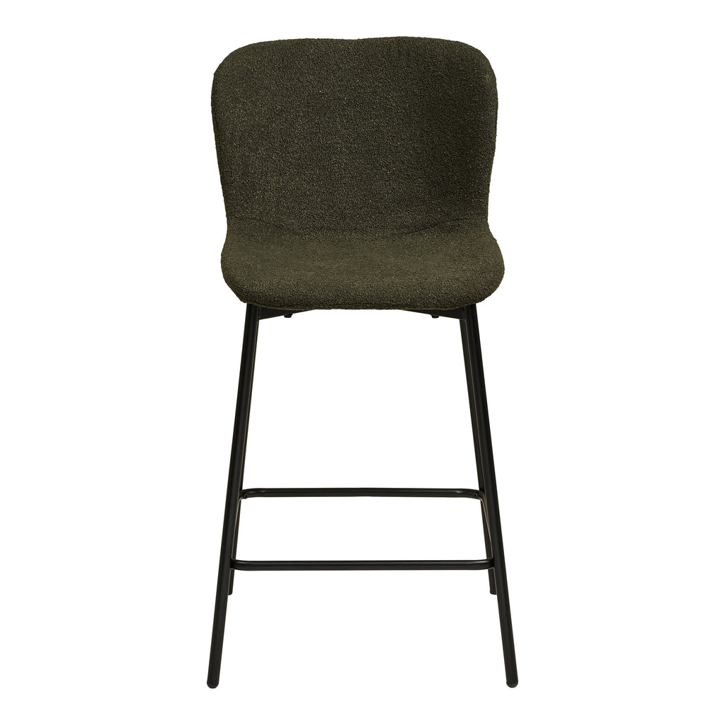 Maceda Counterstoel - Bouclé, groen, zwarte poten HN1241 (set van 2)
