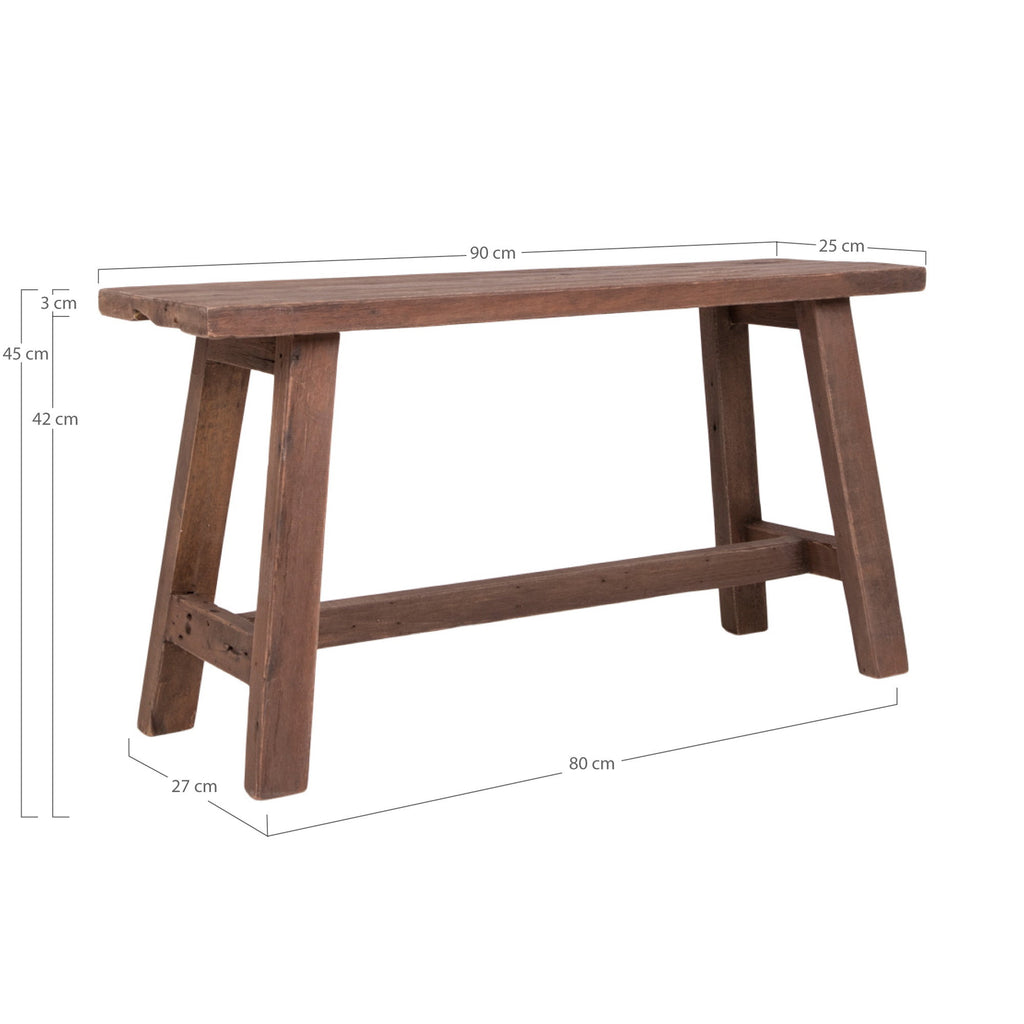 Barcelona Bank - Bank, teakhout, naturel 90x25x45 cm
