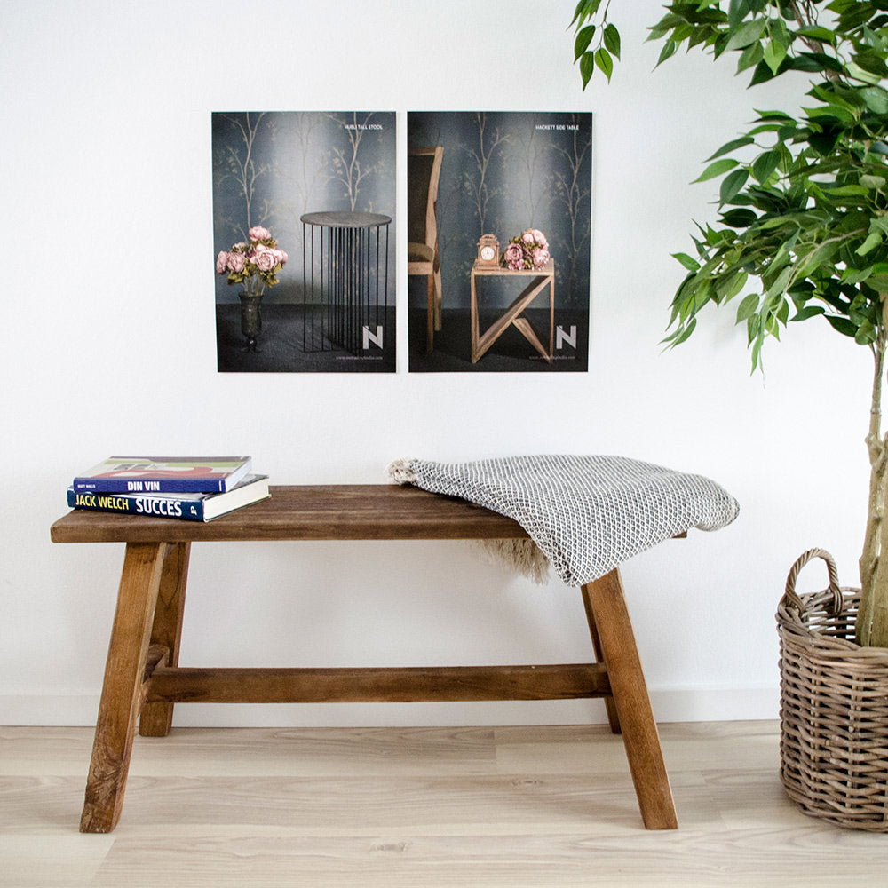 Barcelona Bank - Bank, teakhout, naturel 90x25x45 cm
