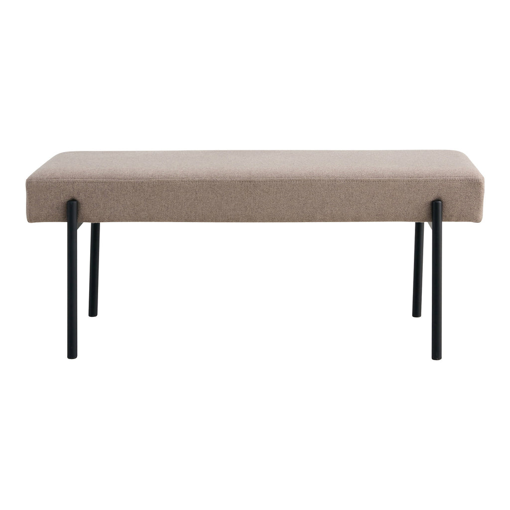 Swindon Bankje - Bankje, steenkleur, zwarte poten 100x36x42,5 cm, HN1231