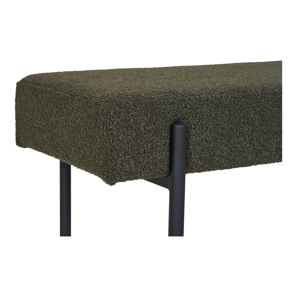 Swindon Bankje - Bankje, bouclé, donkergroen, zwarte poten 100x36x42,5 cm, HN1241