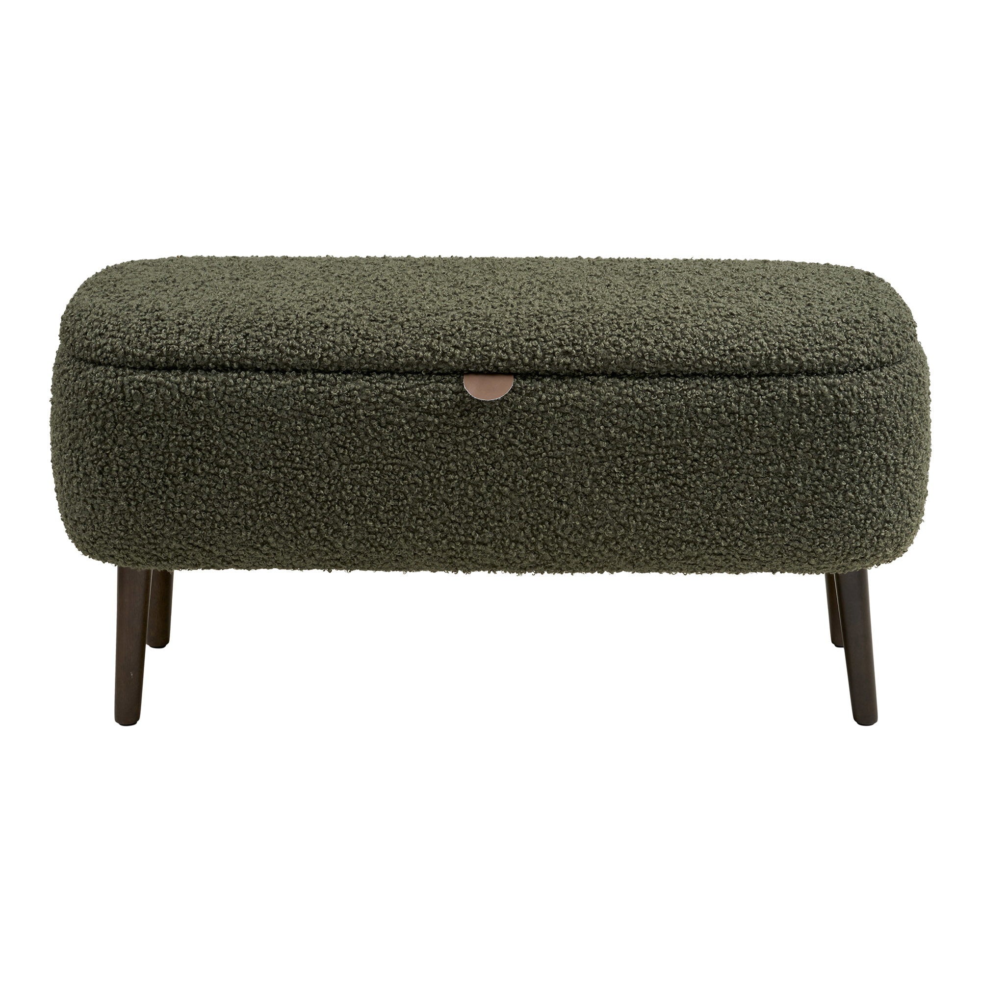 Harlow Bank - Bank met opbergruimte, teddy, groen, 95x37x45 cm, HN1301