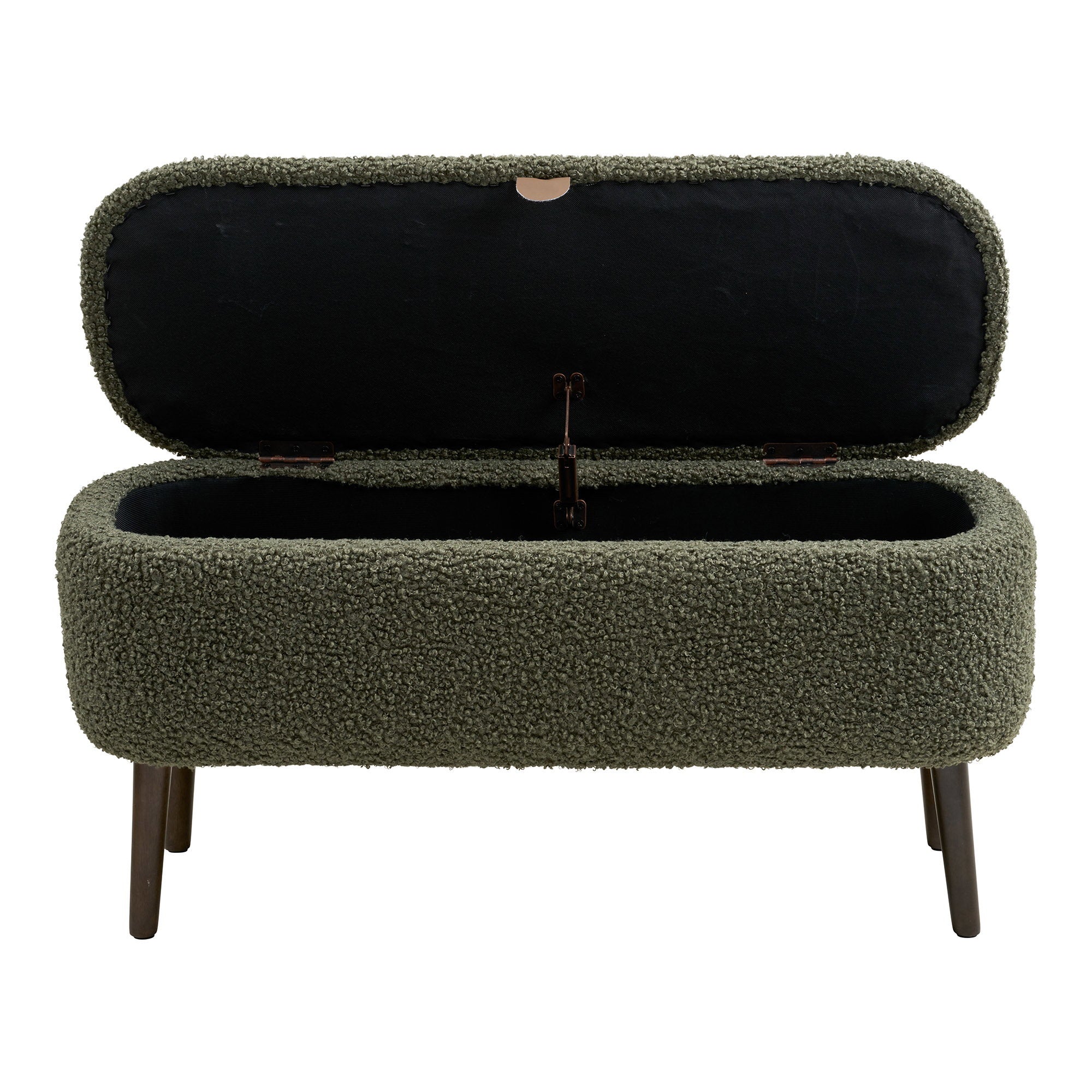 Harlow Bank - Bank met opbergruimte, teddy, groen, 95x37x45 cm, HN1301