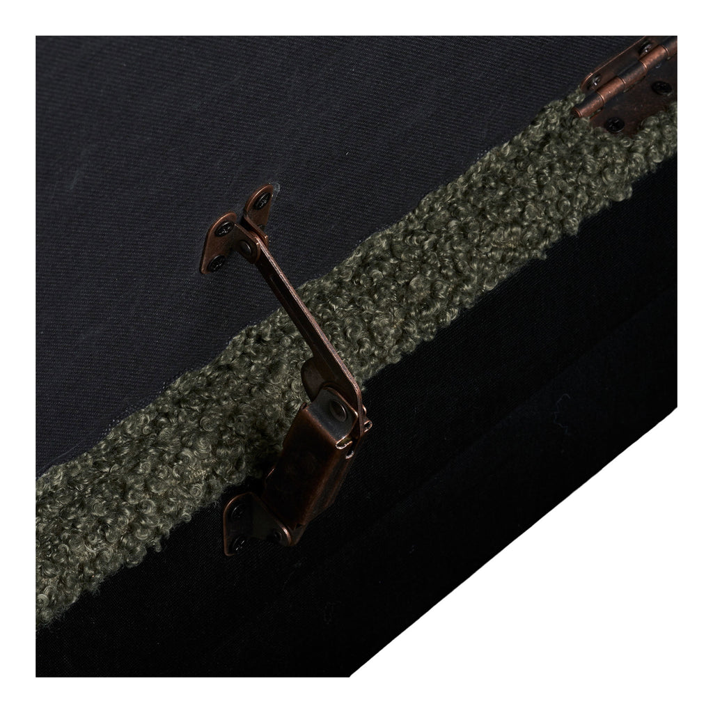 Harlow Bank - Bank met opbergruimte, teddy, groen, 95x37x45 cm, HN1301