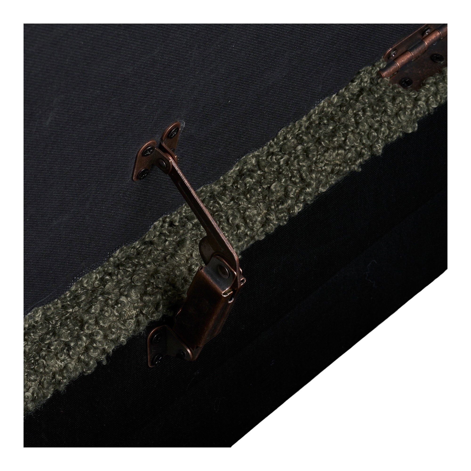 Harlow Bank - Bank met opbergruimte, teddy, groen, 95x37x45 cm, HN1301