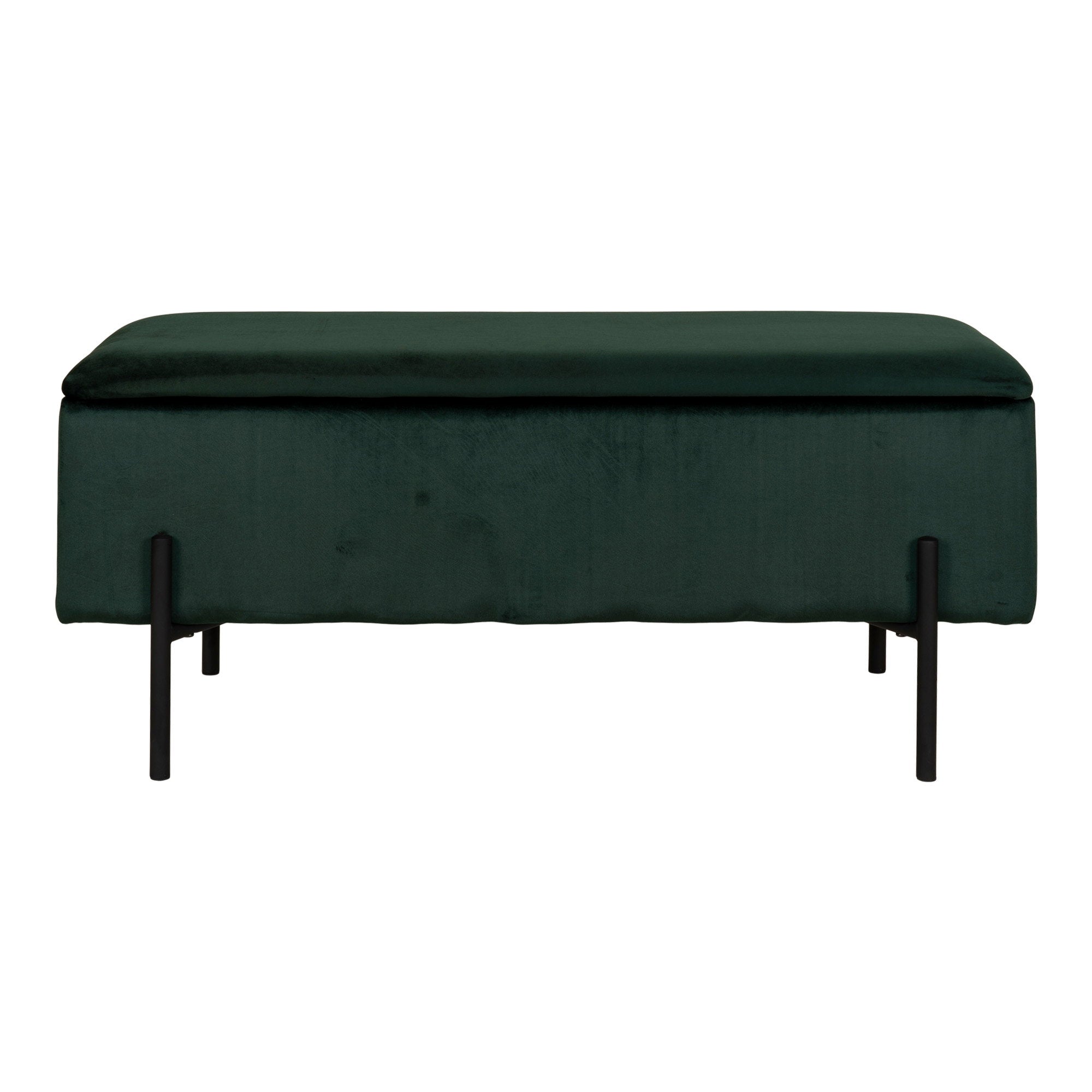 Watford Opbergbank - Opbergbank, velours, groen 95x36,5x43 cm, HN1206