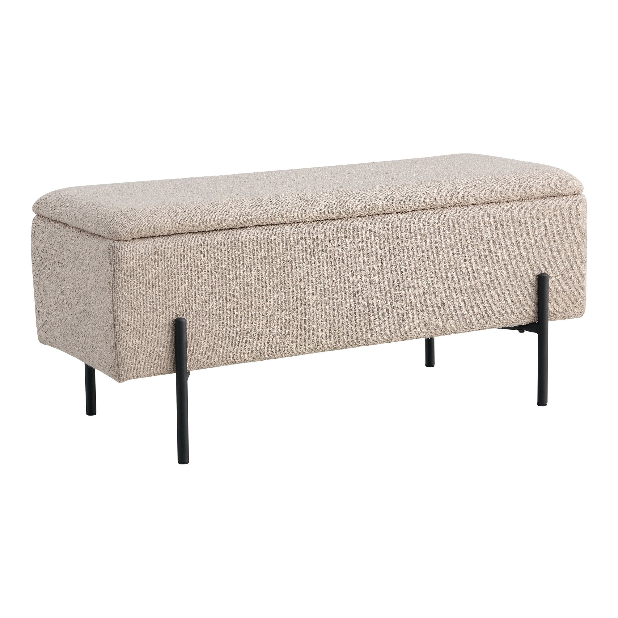 Watford Opbergbank - Opbergbank, bouclé, beige 95x36,5x43 cm, HN1233