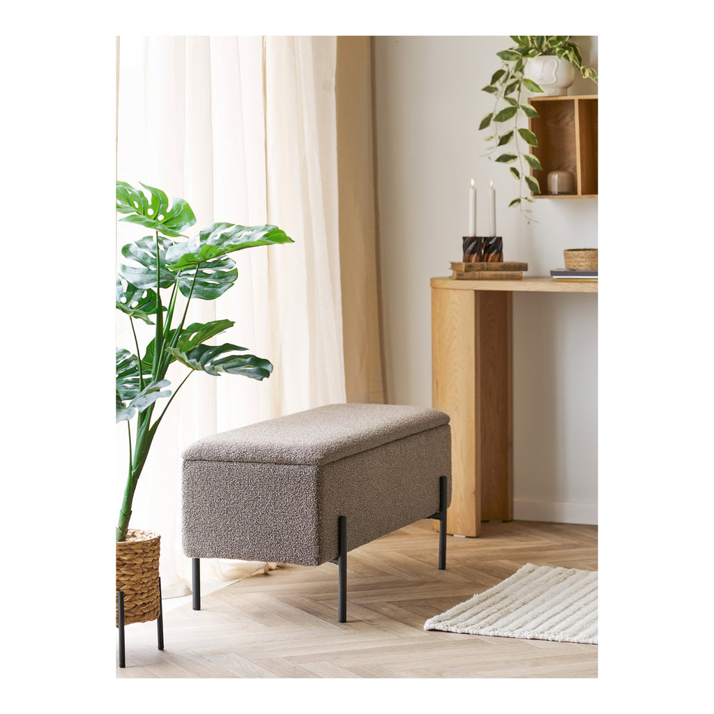 Watford Opbergbank - Opbergbank, bouclé, bruin 95x36,5x43 cm, HN1061