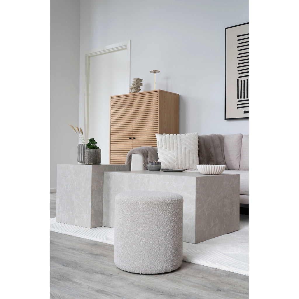 Ejby Poef - Bouclé, beige Ø34x36 cm, HN1233