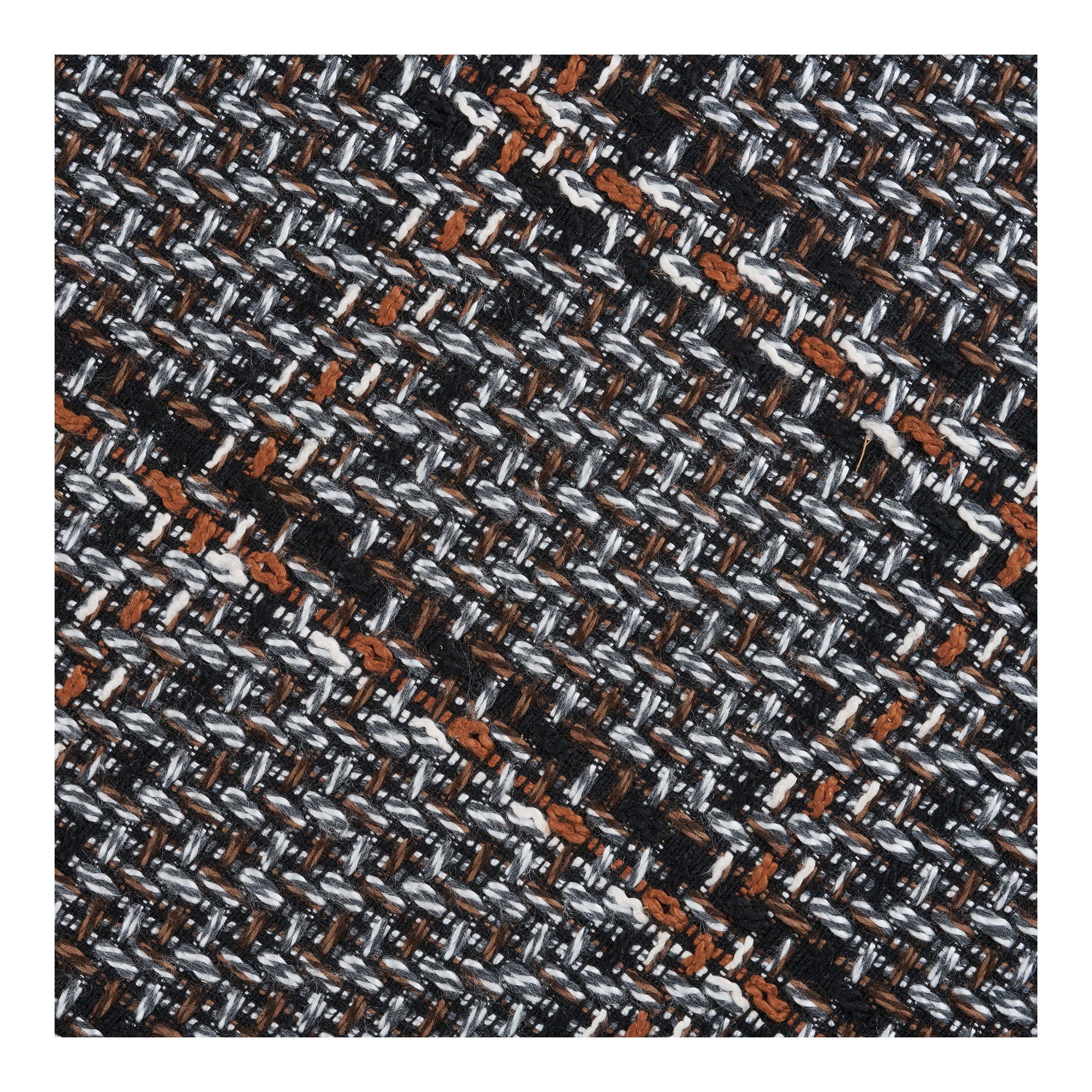 Falkirk Poef - Poef, zwart, bruine poten, ø50x36 cm, HN1304
