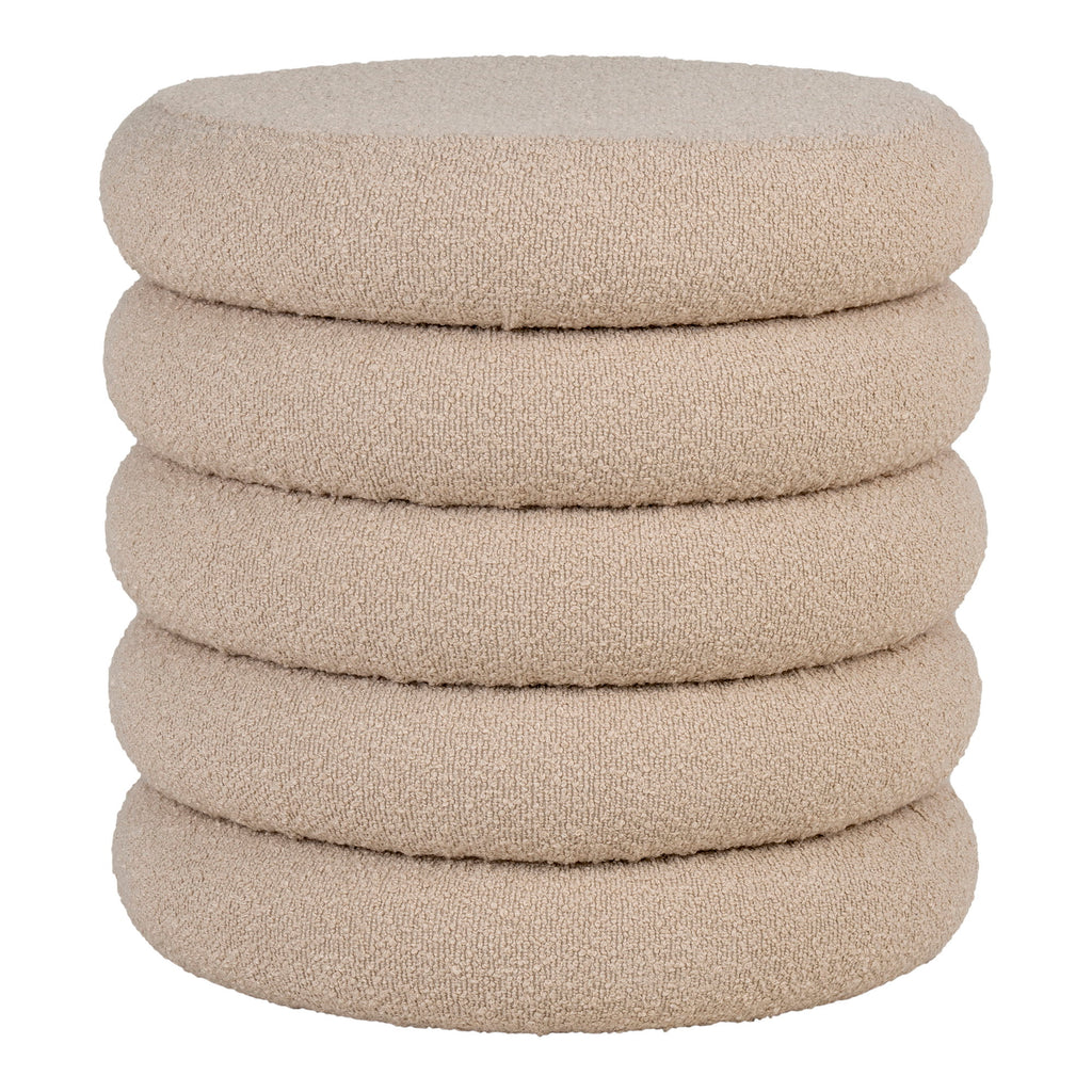 Brooklyn Poef - Met opbergruimte, bouclé, beige Ø44x44 cm, HN1242
