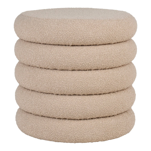 Brooklyn Poef - Met opbergruimte, bouclé, beige Ø44x44 cm, HN1242 - Noël Home