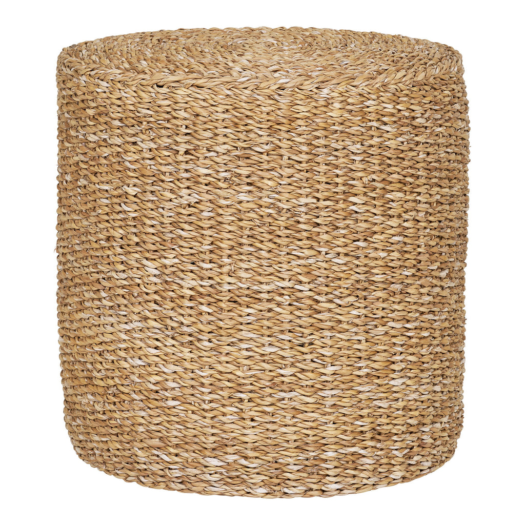 Rivera Poef - Poef, zeegras/katoen, naturel, ø40x40 cm
