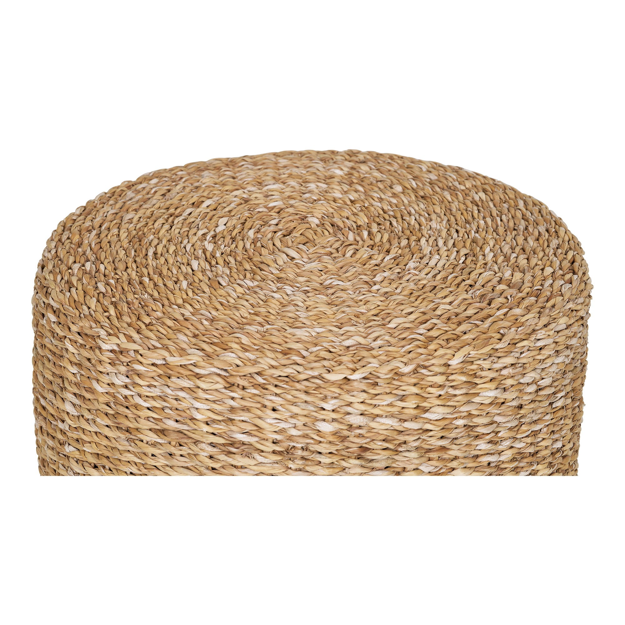 Rivera Poef - Poef, zeegras/katoen, naturel, ø40x40 cm