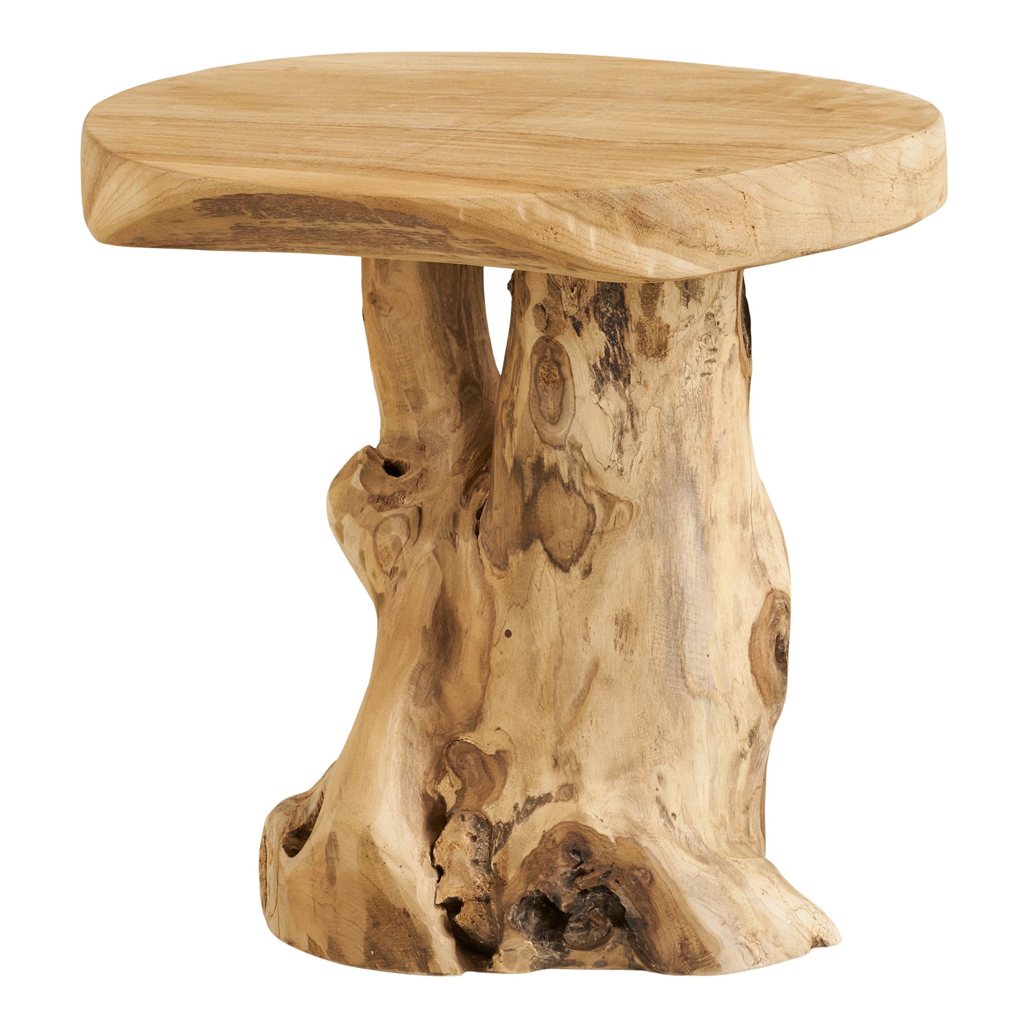 Palena Bijzettafel - Bijzettafel, teak, naturel Ø40x45 cm