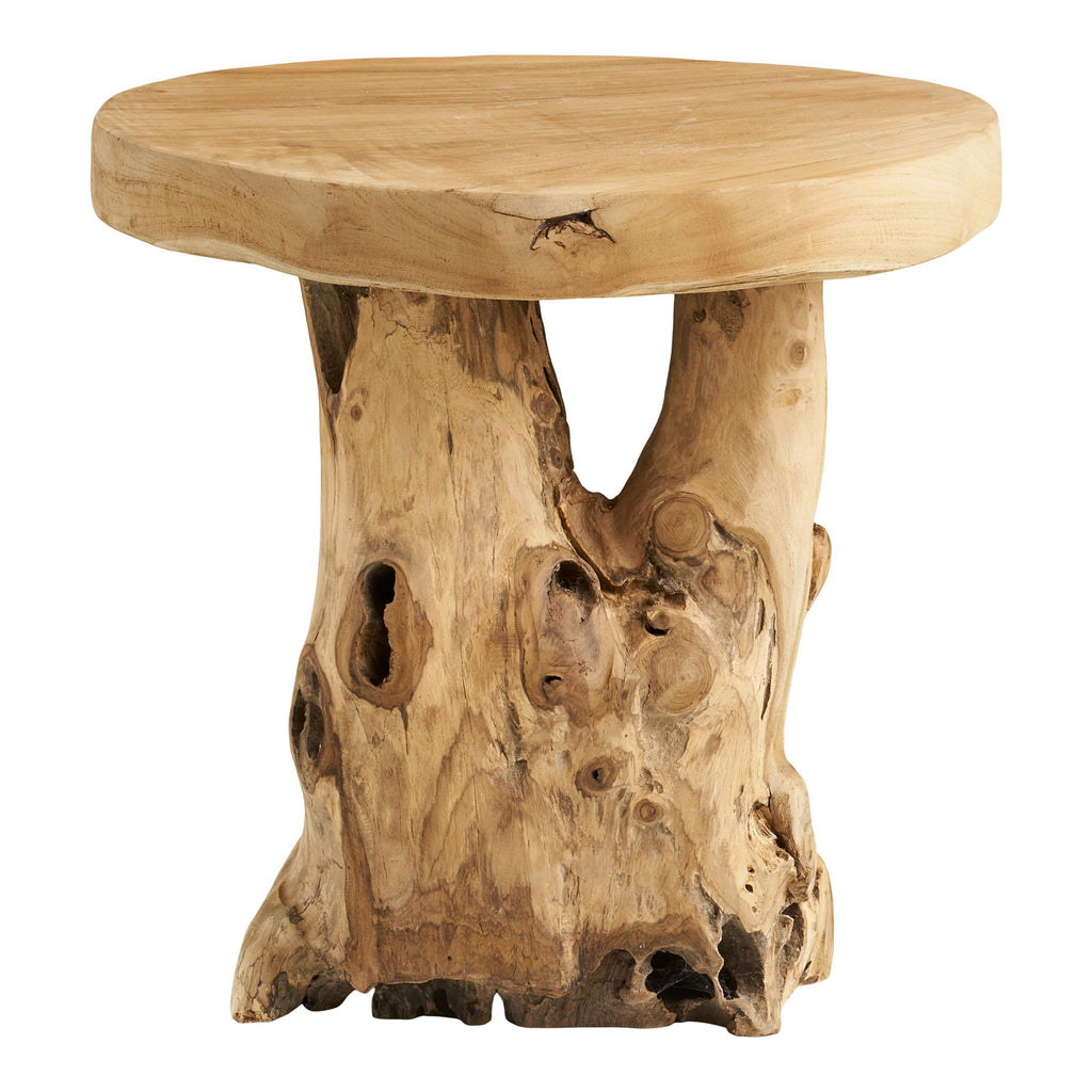 Palena Bijzettafel - Bijzettafel, teak, naturel Ø40x45 cm