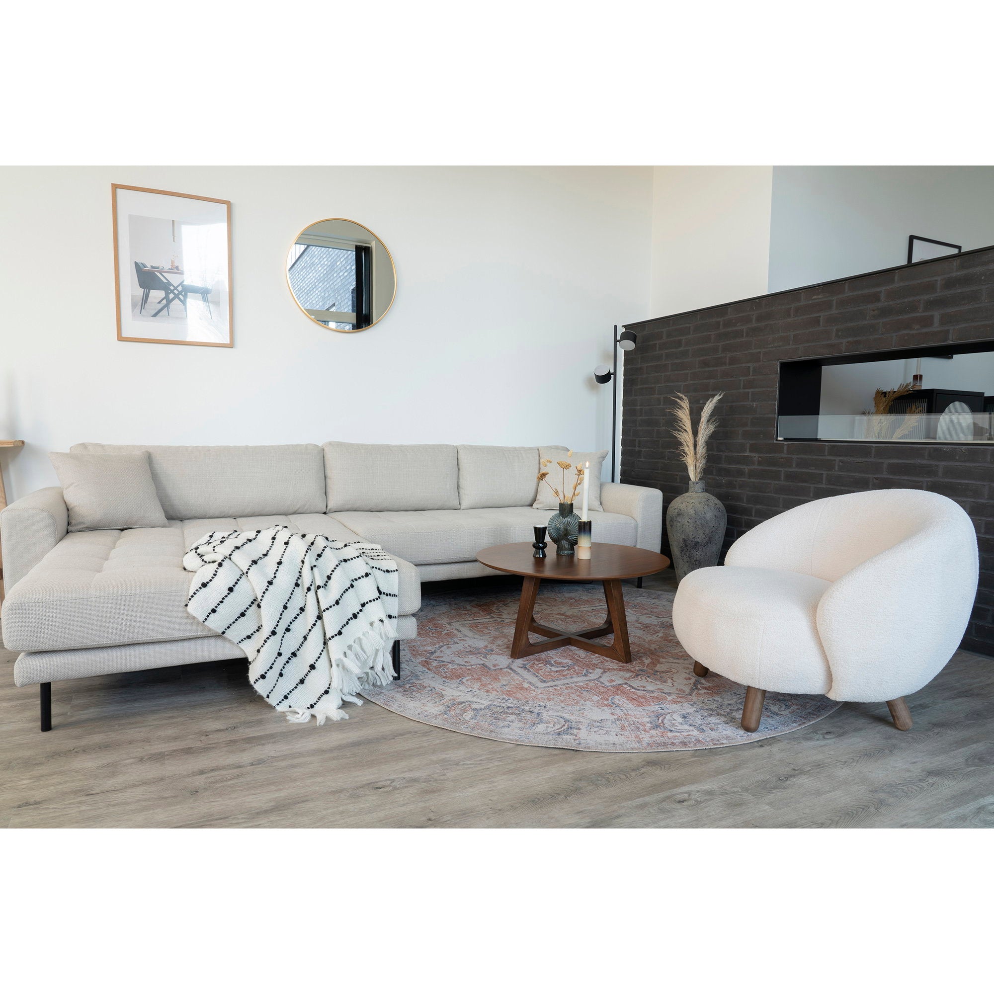 Hellerup Salontafel - Walnootfineer Ø75x36 cm