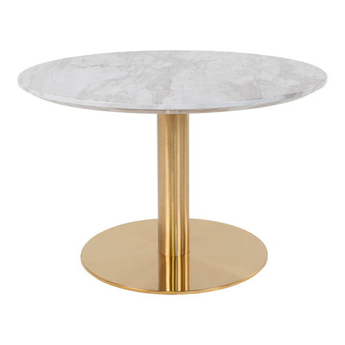 Bolzano Salontafel - Marmerlook blad, messinglook voet Ø70x45 cm - Noël Home