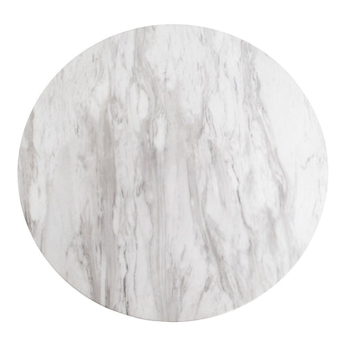 Bolzano Salontafel - Marmerlook blad, wit, zwarte voet Ø70x45 cm - Noël Home