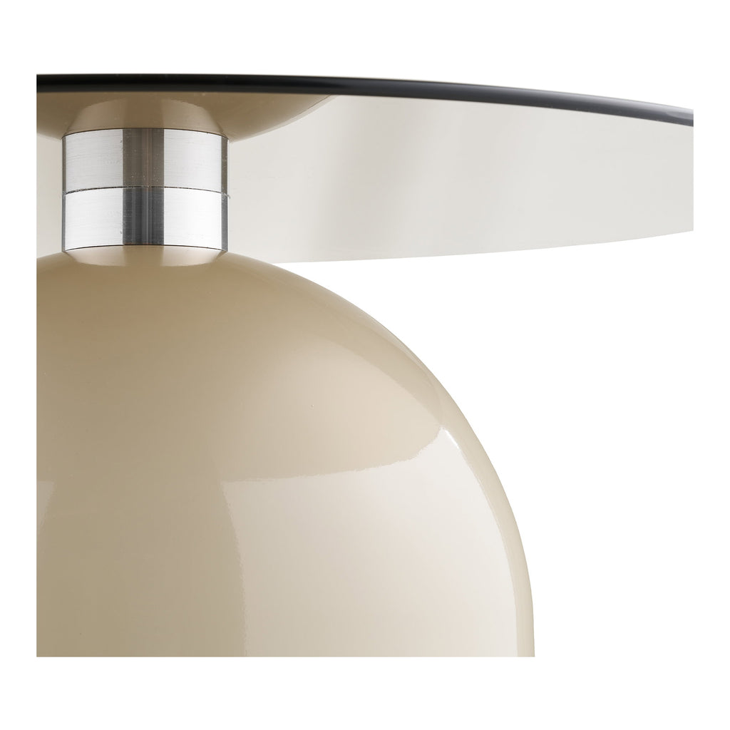 Ravello Salontafel - Gehard glas/metaal, grijs/beige Ø70x33 cm