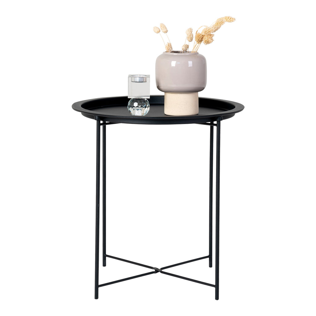 Bastia Bijzettafel - Bijzettafel van staal, zwart Ø47x50 cm