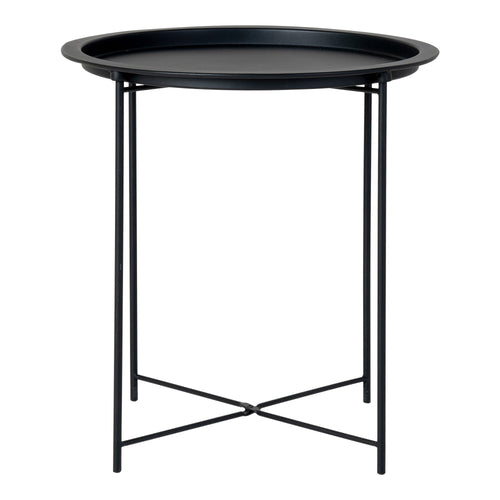Bastia Bijzettafel - Bijzettafel van staal, zwart Ø47x50 cm