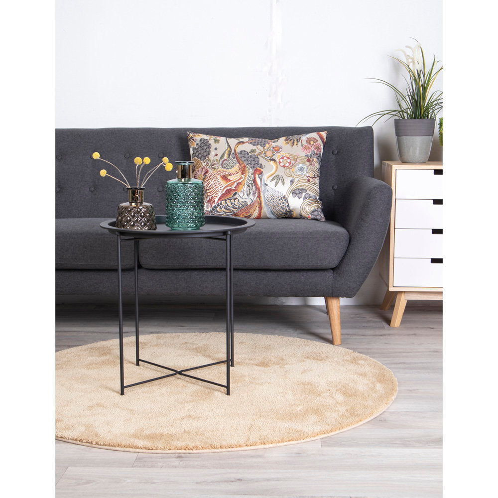 Bastia Bijzettafel - Bijzettafel van staal, zwart Ø47x50 cm