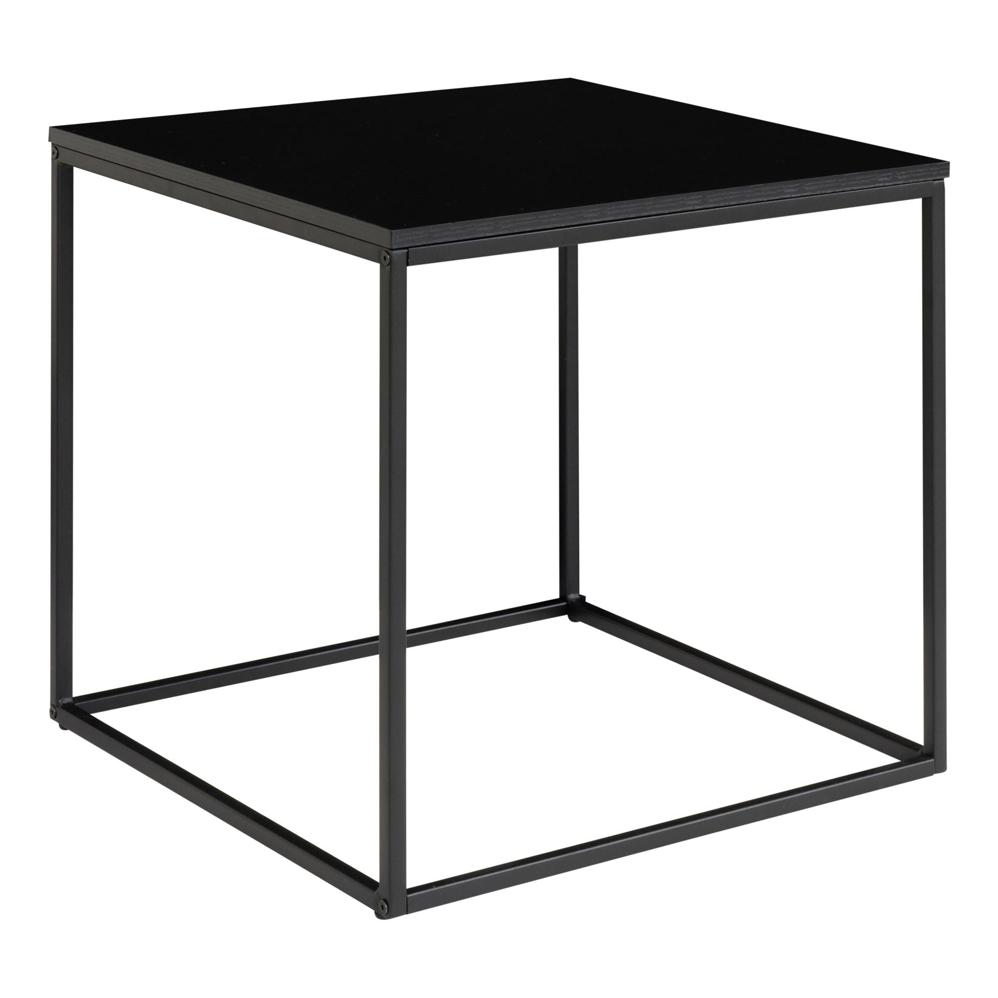 Vita Bijzettafel - Bijzettafel, zwart, zwart frame 45x45x45 cm