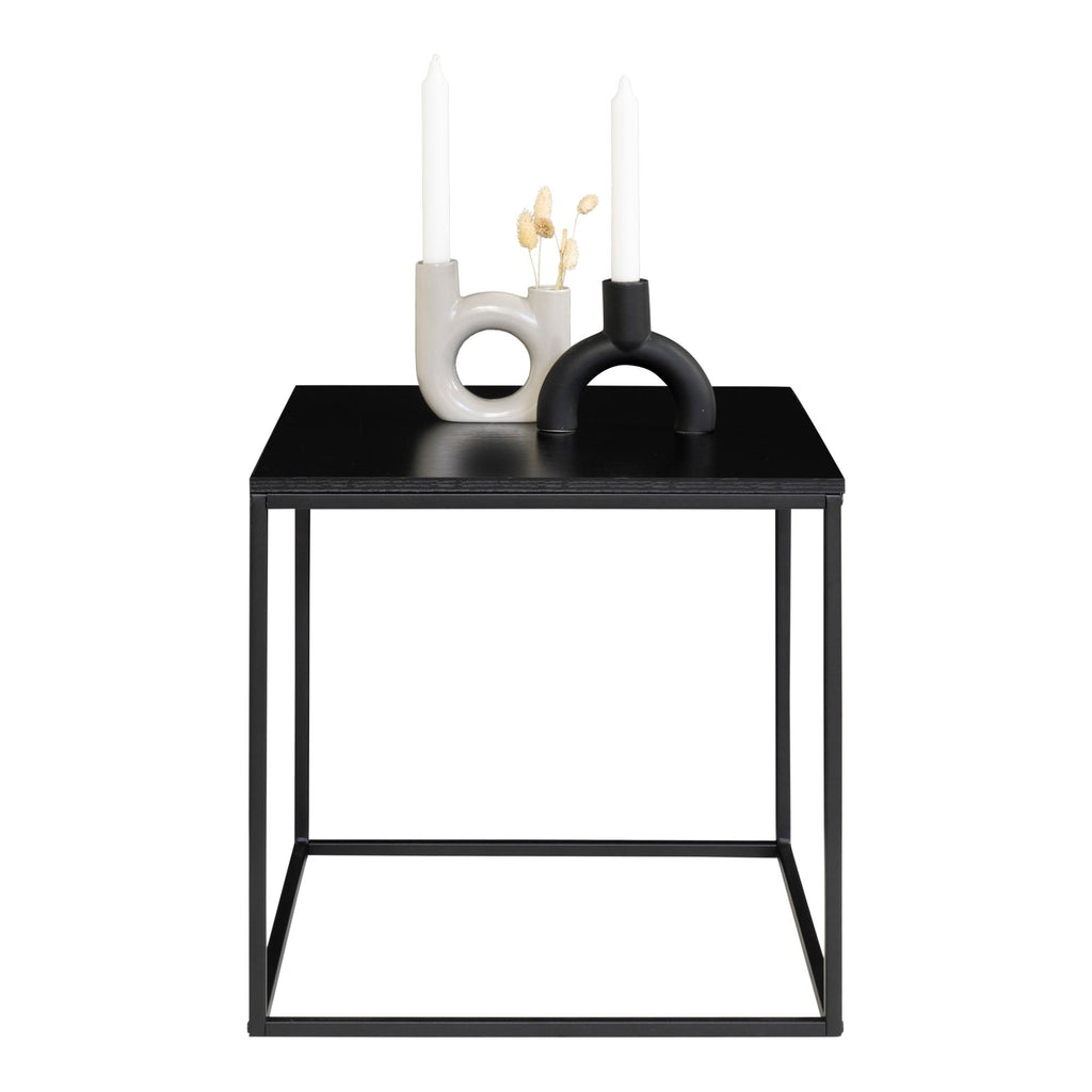 Vita Bijzettafel - Bijzettafel, zwart, zwart frame 45x45x45 cm