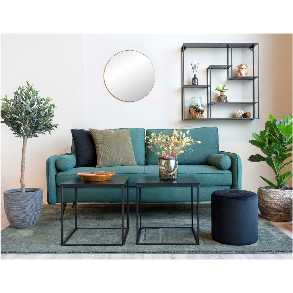 Vita Bijzettafel - Bijzettafel, zwart, zwart frame 45x45x45 cm