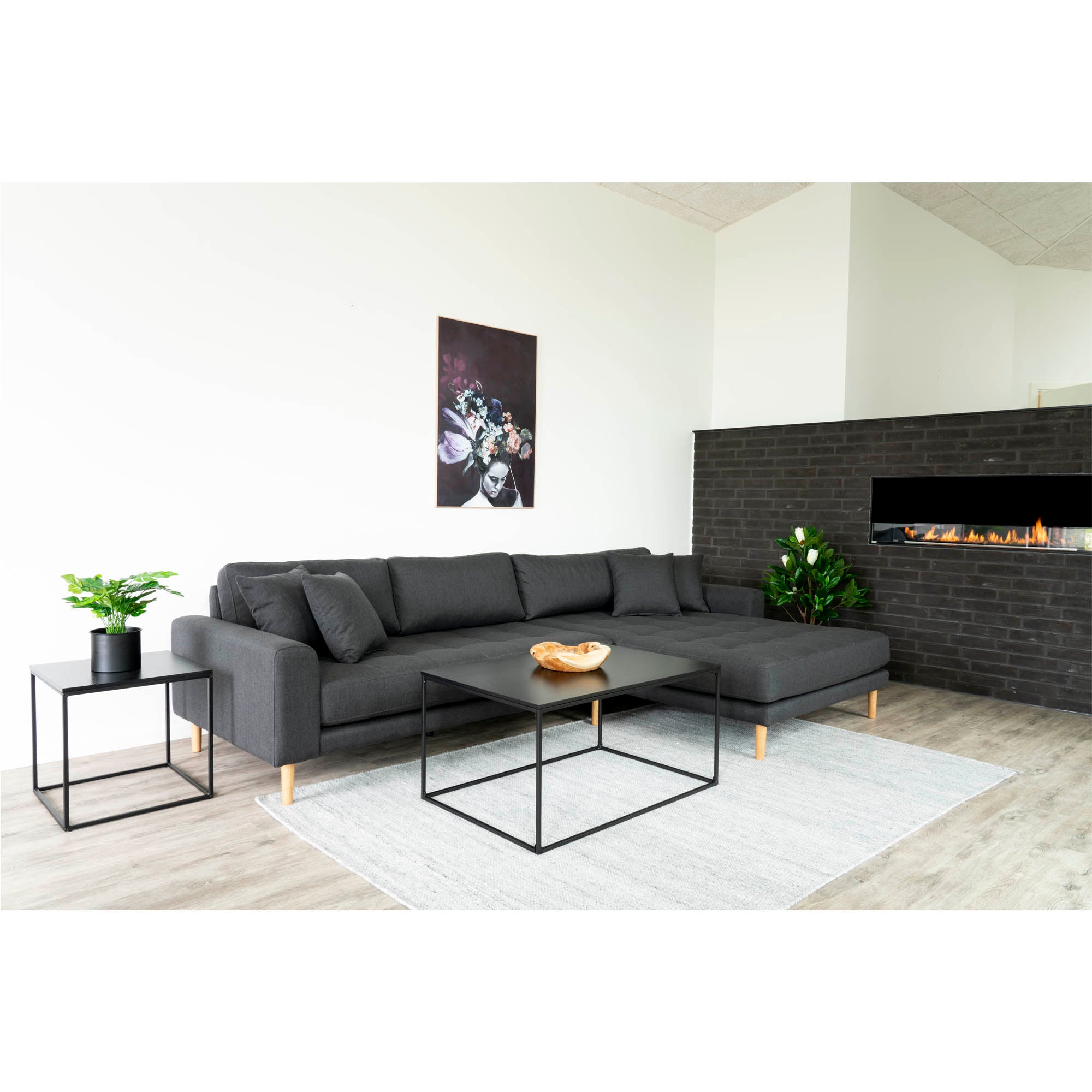 Vita Salontafel - Zwart, zwart frame 60x90x45 cm