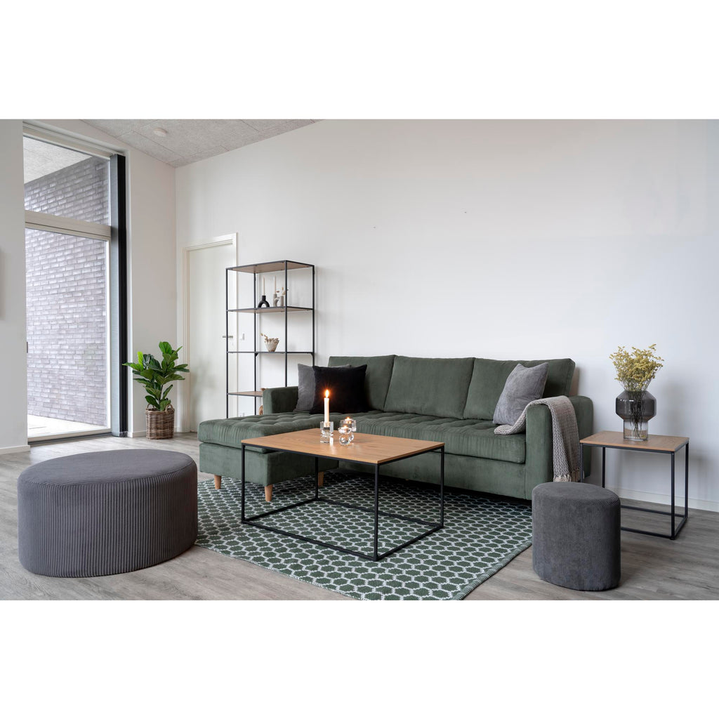 Vita Salontafel - Eikenlook, zwart frame 60x90x45 cm
