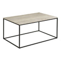 Vita Salontafel - Travertinlook, zwart frame 90x60x45 cm