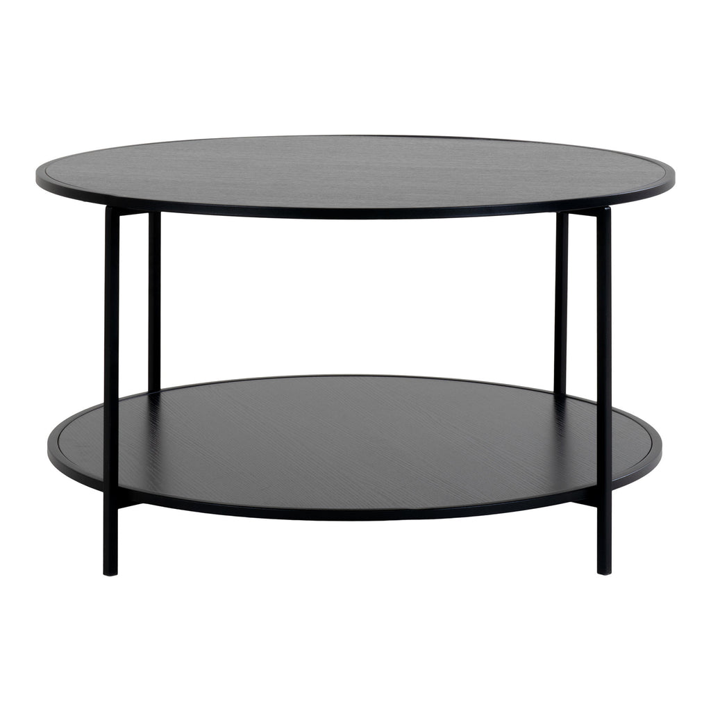 Vita Salontafel - Zwart, zwart frame Ø80x45 cm